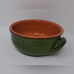 De Silva Italy Vintage Soup Bowl Handmade Two handles Teracotta Pottery Glazed